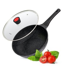 Lavastoviglie elettrica grande antiaderente wok con coperchio 30 cm resistente a gas a induzione resistente