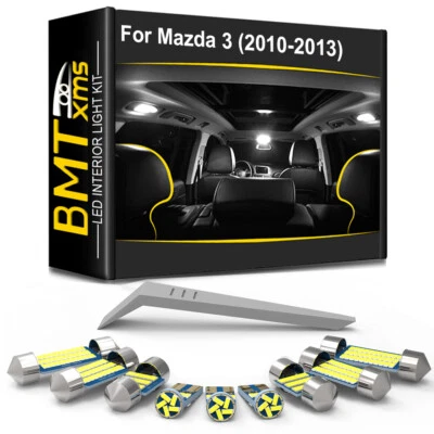 11Pcs Canbus For Mazda 3 BL 2010-2013 LED Interior Dome Lights Package Kit Foto 1 de 4