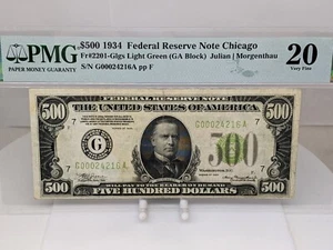 1934 $500 Federal Reserve Note FR. 2201-Glgs PMG Choice Very Fine 20 - Picture 1 of 12