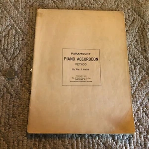 Paramount Piano Accordion Method Songbook Sheet Music AS IS Poor 1929 Vintage - Picture 1 of 16