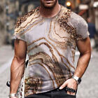 Mens Printed Casual T-Shirt Summer Short Sleeve Muscle Sports Slim Fit Tops Tee