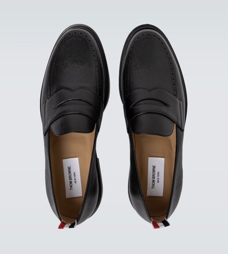 Mocassino Thom Browne uomo nero penny pelle granulosa Eu40 Uk6