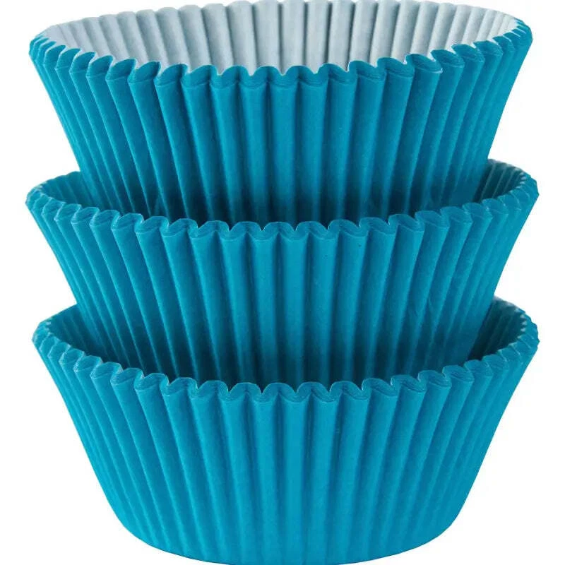Caribbean Blue Paper Baking Cups 5cm Diameter Cupcake Cases 75 Patty Pans