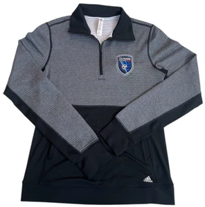 San Jose Quakes Quarter Zip Pullover Size S Adidas Long Sleeve Shirt Earthquakes - Picture 1 of 9