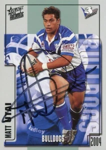 Signed 2004 Canterbury Bulldogs NRL Premiers Select Card - Matt Utai - Picture 1 of 3