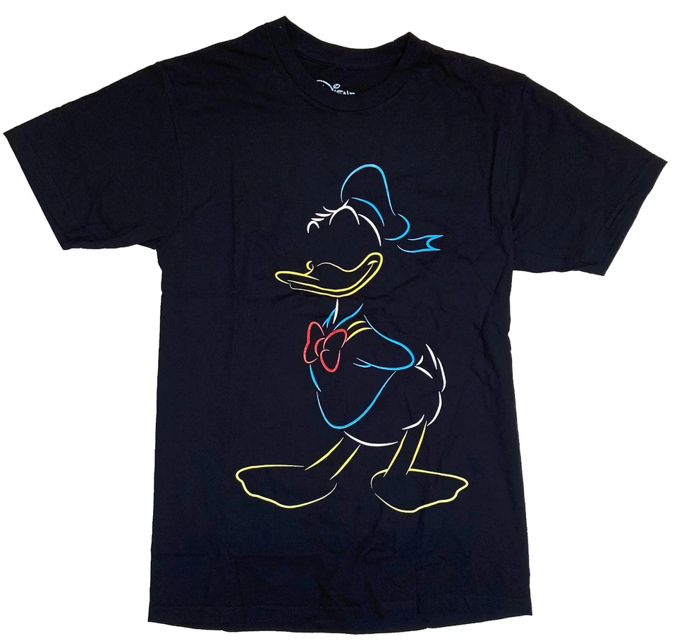 Disney Donald Duck Line Pop Men's Black T-Shirt New - Image 1 of 1
