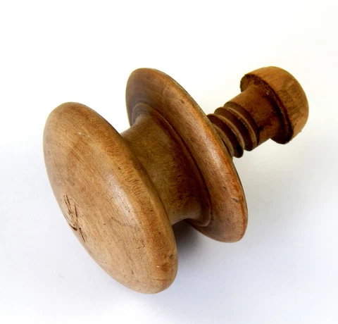 Antique Victorian Chest of Drawers Spare Light Wood Wooden Bun Knob Pull #B1 Cover