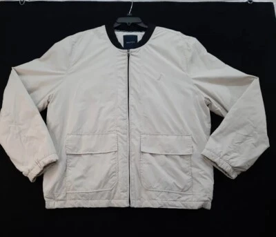 Chaqueta NAUTICA Para Hombres 2XL Ligera Cremallera Completa Forrada Abedul Plateado Resistente al Agua  Foto 1 de 4