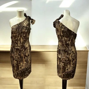 Oscar de la Renta, Woman, Dress, Brown, Sz 10, Silk, Bare shoulder, Italy, Zip.! - Picture 1 of 16