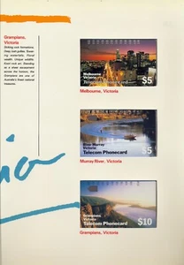 Tarjetas telefónicas Victoria juego magnético de 3 en paquete sin usar, poco común - Imagen 1 de 2