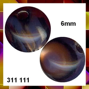 311111 *** 80 perles RESINE BLEU/orangé opalescent 6mm - Picture 1 of 1