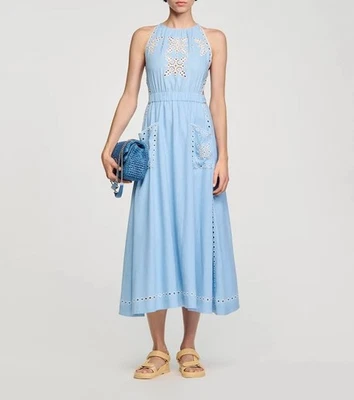 Sandro Paris Women's Dress Size 40 FR / L Embroidered RRP:325 Eur SFPRO03766 — 第 1/4 张图片