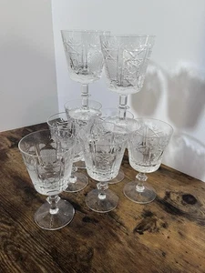 ¿Encaje reina checa bohemia? Juego de 8 copas de vino de cristal - Imagen 1 de 6