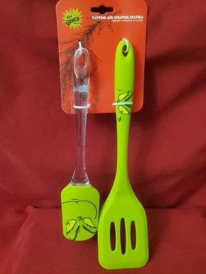 Juego de herramientas de cocina Dr. Seuss The Grinch espátula volteadora y raspada nueva Navidad Foto 1 de 3