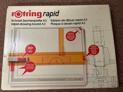 ZEICHENPLATTE A3 ROTRING RAPID A 3 ZEICHENBRETT A3 + SCHNELL-MASSSTAB !! - Bild 1 von 2