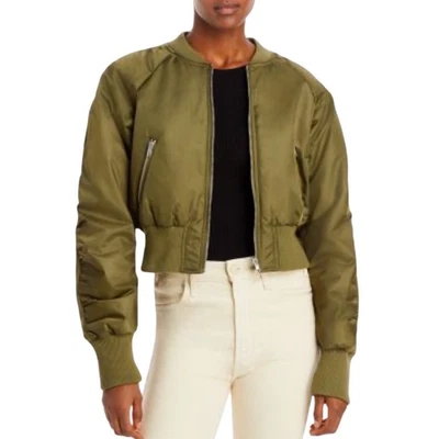 Chaqueta Bomber Recortada Exclusiva AQUA Bloomingdales Bolsillos Talla S Foto 1 de 4