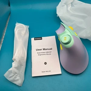 Ergonomic Mouse Rechargeable USB+Dual Bluetooth MOU-302 Vertical Wireless - Picture 1 of 9