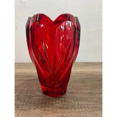 Marquis By Waterford Red Lead Crystal Vase 6.5” Made in Germany Vintage - Image 1 of 4
