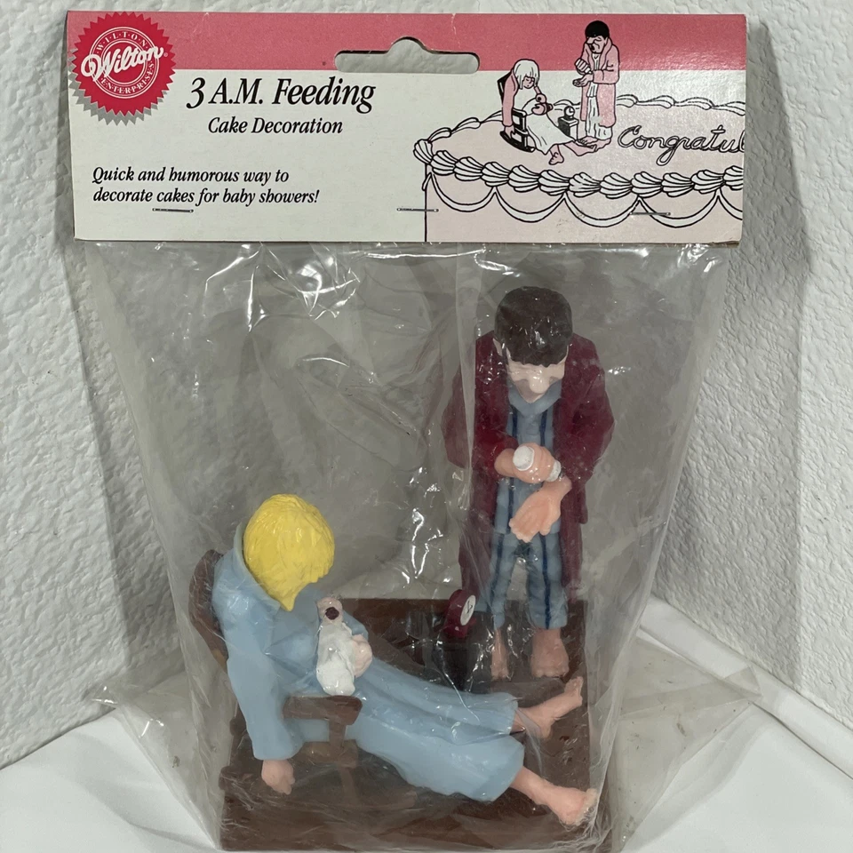 Wilton Vintage Cake Topper 3 A.m. Feeding 1989 Baby Shower Funny Humor