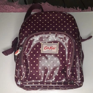 Cath Kidston Red Polka Dot PVC Shopper, Green Canvas Purse & purple backpack VGC - Picture 1 of 24