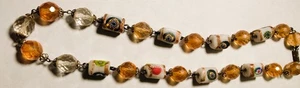 RARE Antique Venetian Millefiori and Czech Faceted Glass Beads Beaded Necklace - Picture 1 of 12