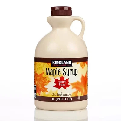 Kirkland Signature 100% Pure Grade A Amber Maple Syrup 1L, Gluten Free, Kosher - Image 1 of 2