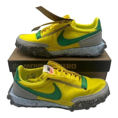 Nike Waffle Racer Crater Shoes Womens 8 Yellow Roma Green Sneakers CT1983-701 - Image 1 of 4