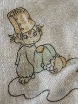 VTG Precious Moments Spectrix Pastel Clown Mice Cows Novelty FABRIC  1 YARD 44"W - Image 1 of 4