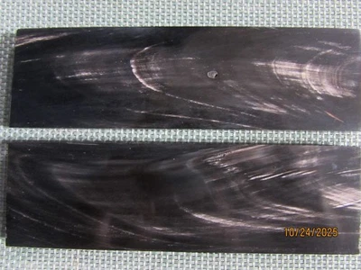 Dos 5 pulgadas. Lote de placas de asas de cuchillo de cuerno de búfalo negro pulido - 257 Foto 1 de 4