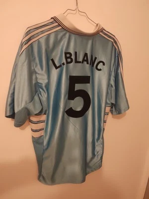 Maillot Om Vintage Laurent Blanc Adidas Taille L - Photo 1/4