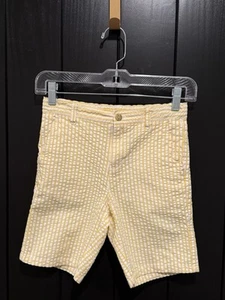 Janie and Jack Yellow & White Striped Seersucker Shorts - Boys' 10 - Picture 1 of 5