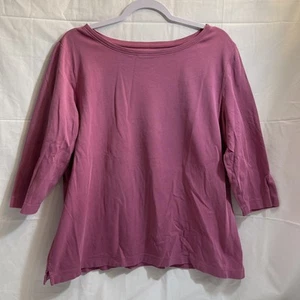 LL Bean Shirt Womens XL Tunic Lavender 3/4 Sleeve Shirt Top - Picture 1 of 4