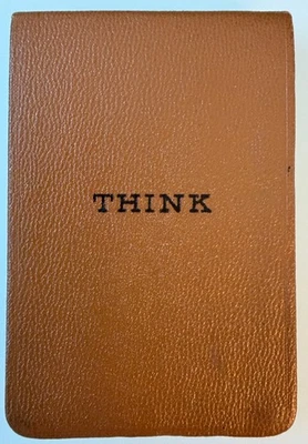 Vintage IBM Think Pocket Notebook Brown Vinyl 1950s 3x5 Promo Employee - Image 1 of 4