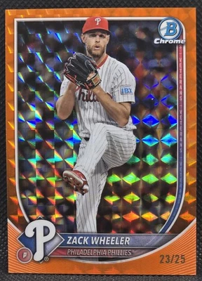 2025 Bowman Chrome Zack Wheeler Orange Geometric Refractor 23/25 Phillies 🔥🔥 - Image 1 of 2