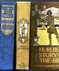 1904 2 BOOKS BIBLE STORIES COLOR PRINTS MAPS GOOD SHEPHERD GOOD SAMARITAN GIFT - Picture 1 of 6