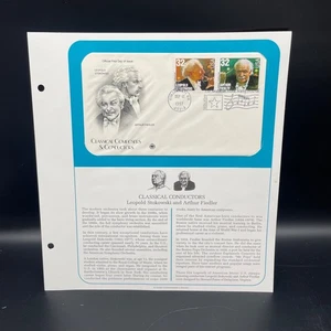 1997 First Day Cover Conductors Composers Stokowski Info Sheet $6 Flat Comb Sh - Picture 1 of 1