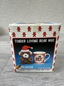 Vintage 1986 Tender Loving Bear Mug Collection Christmas Mini Mug with Bear - Picture 1 of 5