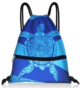 Drawstring Backpack Beach Swim Bag for Kids Draw String Dance Travel Cinch Ba... - Picture 1 of 6