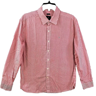 Camisa Victorinox Ajuste A Medida Para Hombre M Roja Blanca Rayas Algodón Bordado Botón Foto 1 de 4