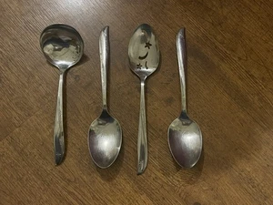 4 ONEIDA Community Edelstahl DOPPELSTERN Servierbesteck Löffel MCM Besteck - Bild 1 von 3