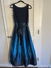 SLNY Navy Blue Tie Waist Ombre Skirt Gown Size 10 (bridal size in dress: 14)