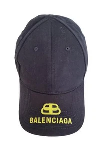 Balenciaga cappello berretto Baseball uomo BB tg.L nero giallo - Picture 1 of 6