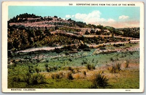 Manitou Colorado Serpentine Drive From The Cave Of Winds Agate Mt WB Postcard - Picture 1 of 2