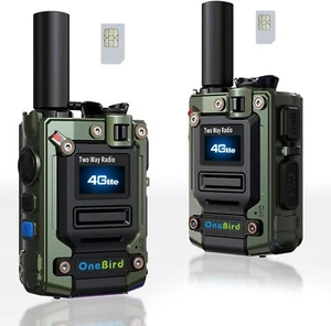2-Pack Global Walkie Talkie with Sim Cards, Long Range 4G 1000 Mile Rechargeable - Zdjęcie 1 z 6