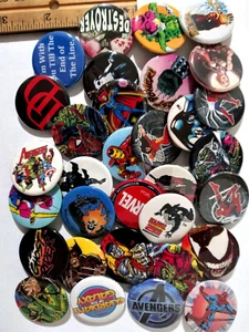 HEROES & VILLAINS Marvel Comics 1.25" Buttons Badges Pin Backs vtg Your Choice - Picture 1 of 84