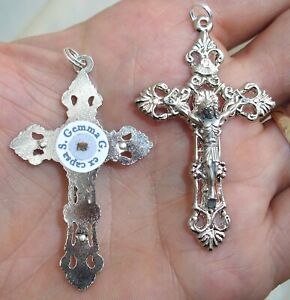 St Gemma Galgani "ex capsa" relic cross--Beautiful!!!