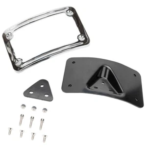 Chrome License Plate Bracket 4 inch x 7 inch For Harley Dyna Sportster 1200 883 - Picture 1 of 6