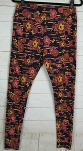 LuLaRoe TC Disney Leggings Blue Floral & Minnie Ears New - Picture 1 of 3