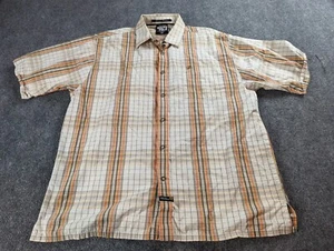 Southpole Shirt Mens XL Beige & Brown Plaid Button Up Y2K Grunge Hexagon Product - Picture 1 of 9