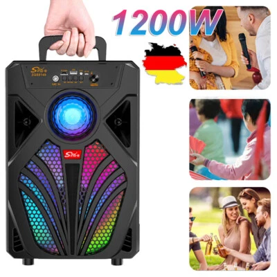8" 2000W Kabelloser Bluetooth 5.0 Lautsprecher Subwoofer Musikbox mit Mikrofon - Bild 1 von 4
